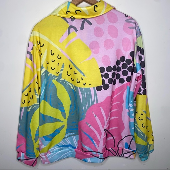 Acegolfs Women's 3X Colorful Abstract Pullover With Collar And Asymmetrical Zip - Picture 4 of 6